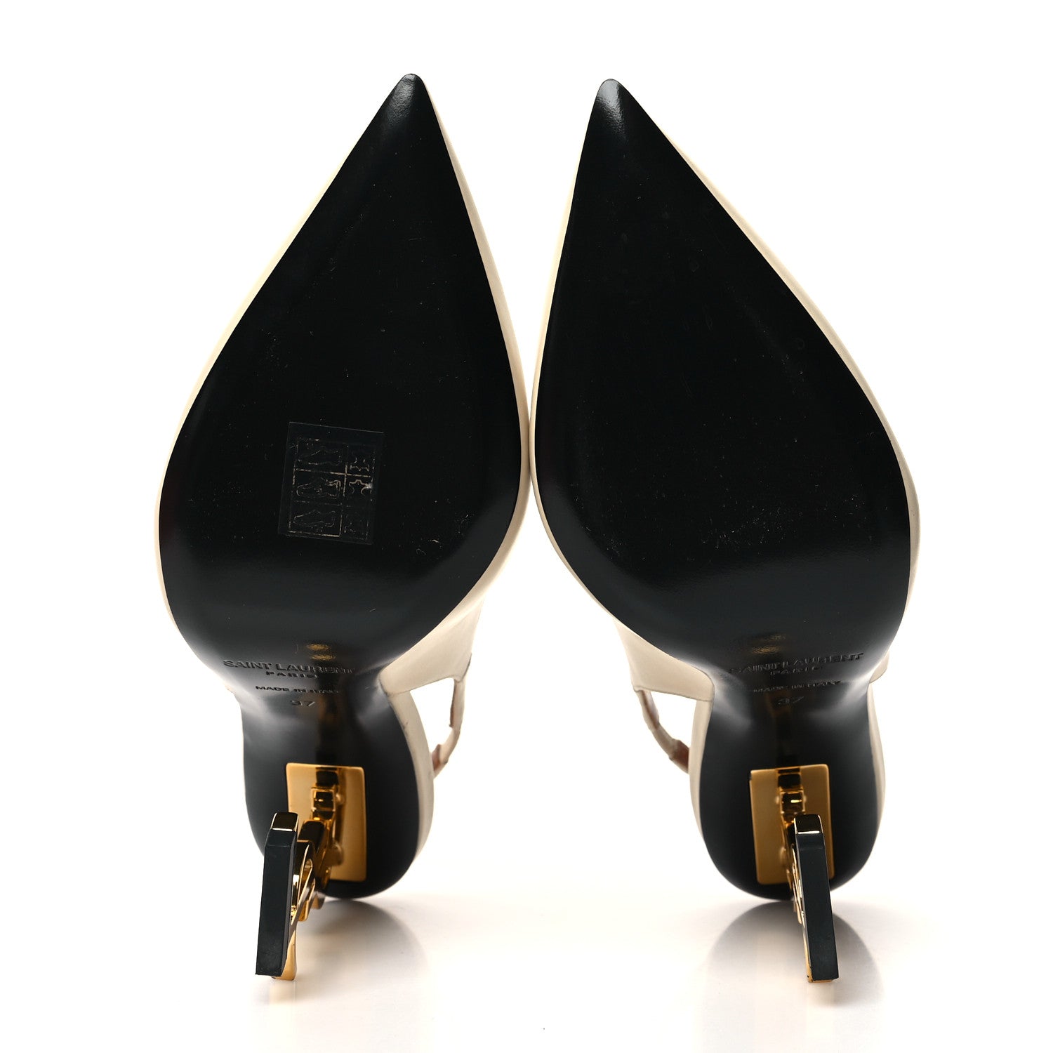 Saint Laurent Calfskin Opyum 110 Slingback Pumps 37 Real Beige 5 of 8