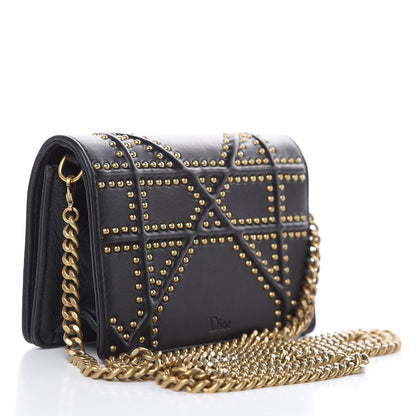 Christian Dior Lambskin Studded Micro Diorama Flap Bag Black 3 of 16