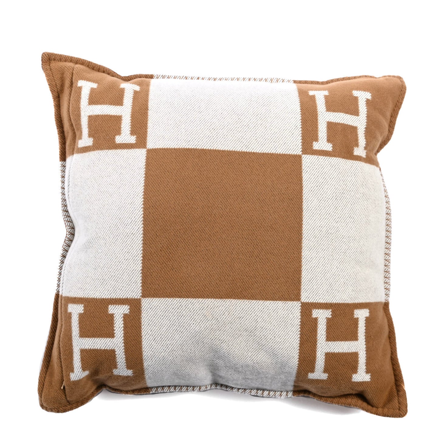 Wool Cashmere Avalon Pillow PM Ecru Camel