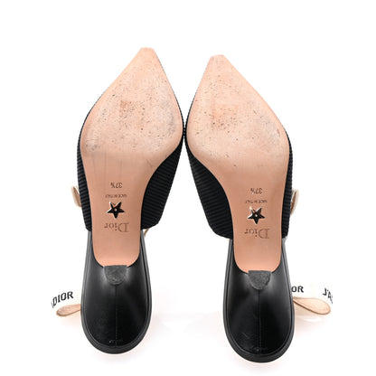 Christian Dior Technical Canvas Ribbon J Adior Slingback 65mm Pumps 37.5 Black 37.5 Black 6 of 9