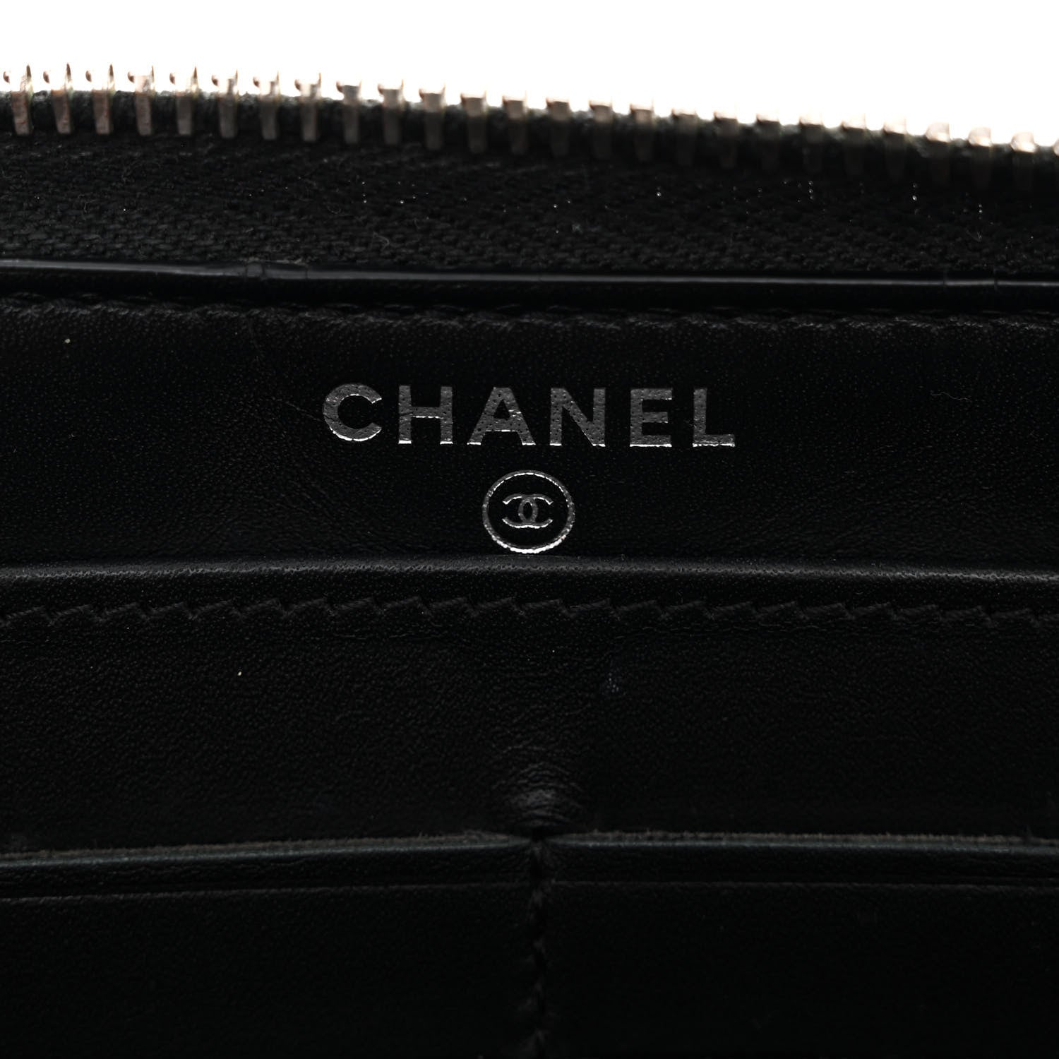 Chanel Patent Quilted Zip Around Wallet Black 6 of 11