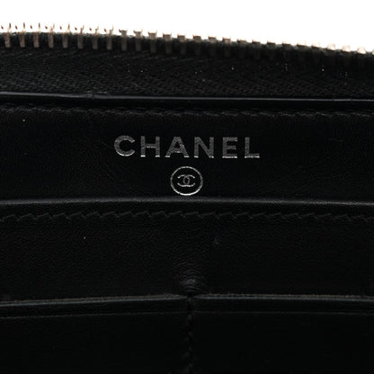Chanel Patent Quilted Zip Around Wallet Black 6 of 11