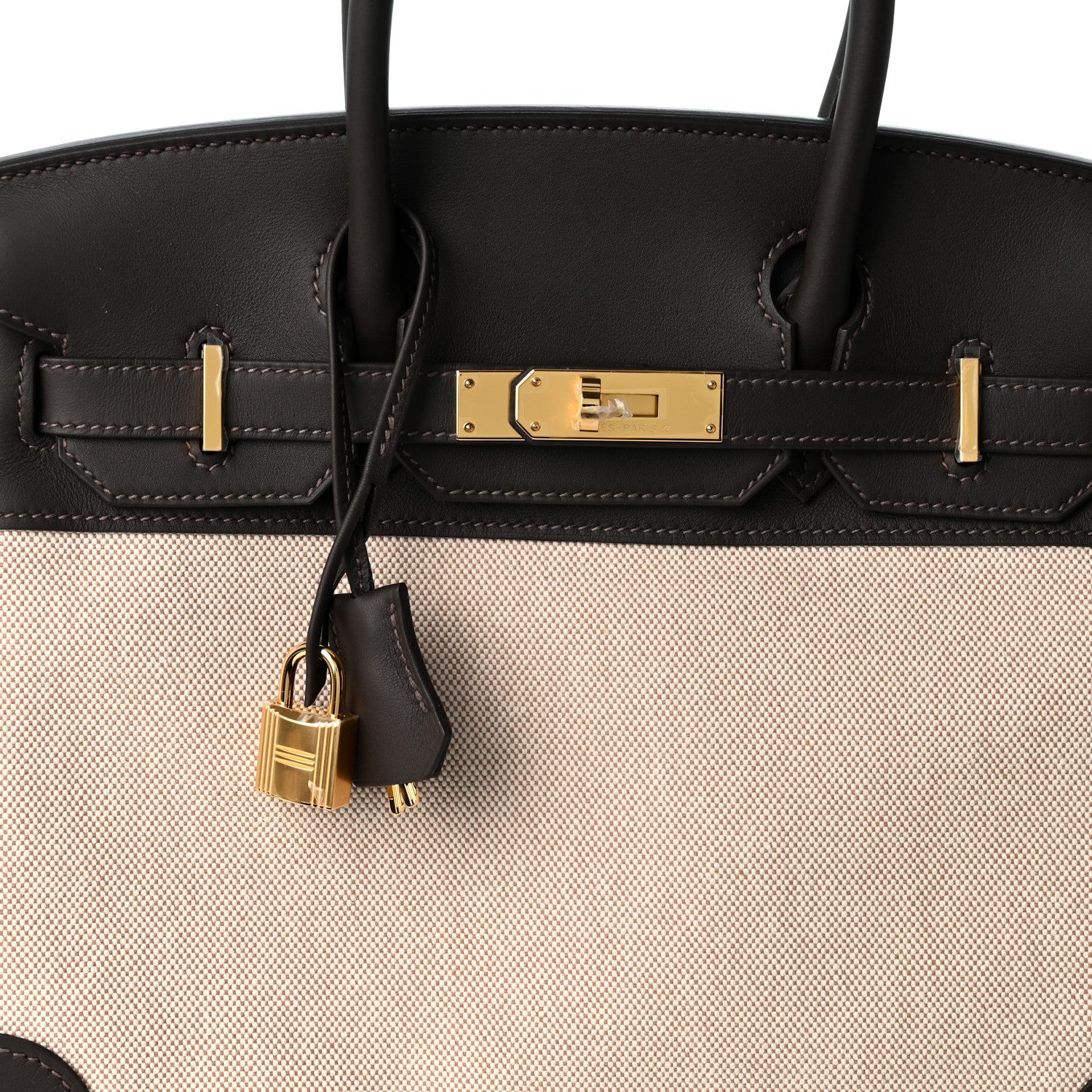 Hermes Toile H Swift Birkin 30  Ecru Bai Brun 7 of 12