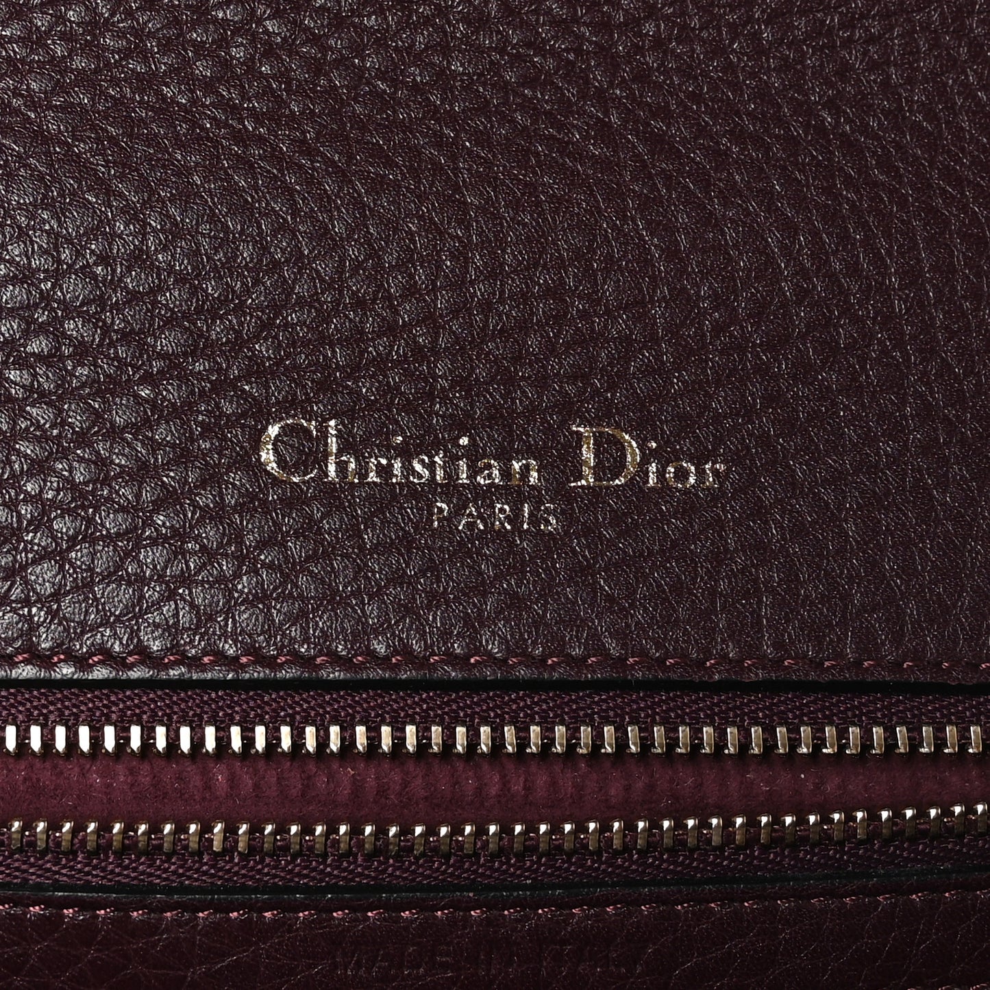 Grained Calfskin Small Diorama Flap Bag Burgundy