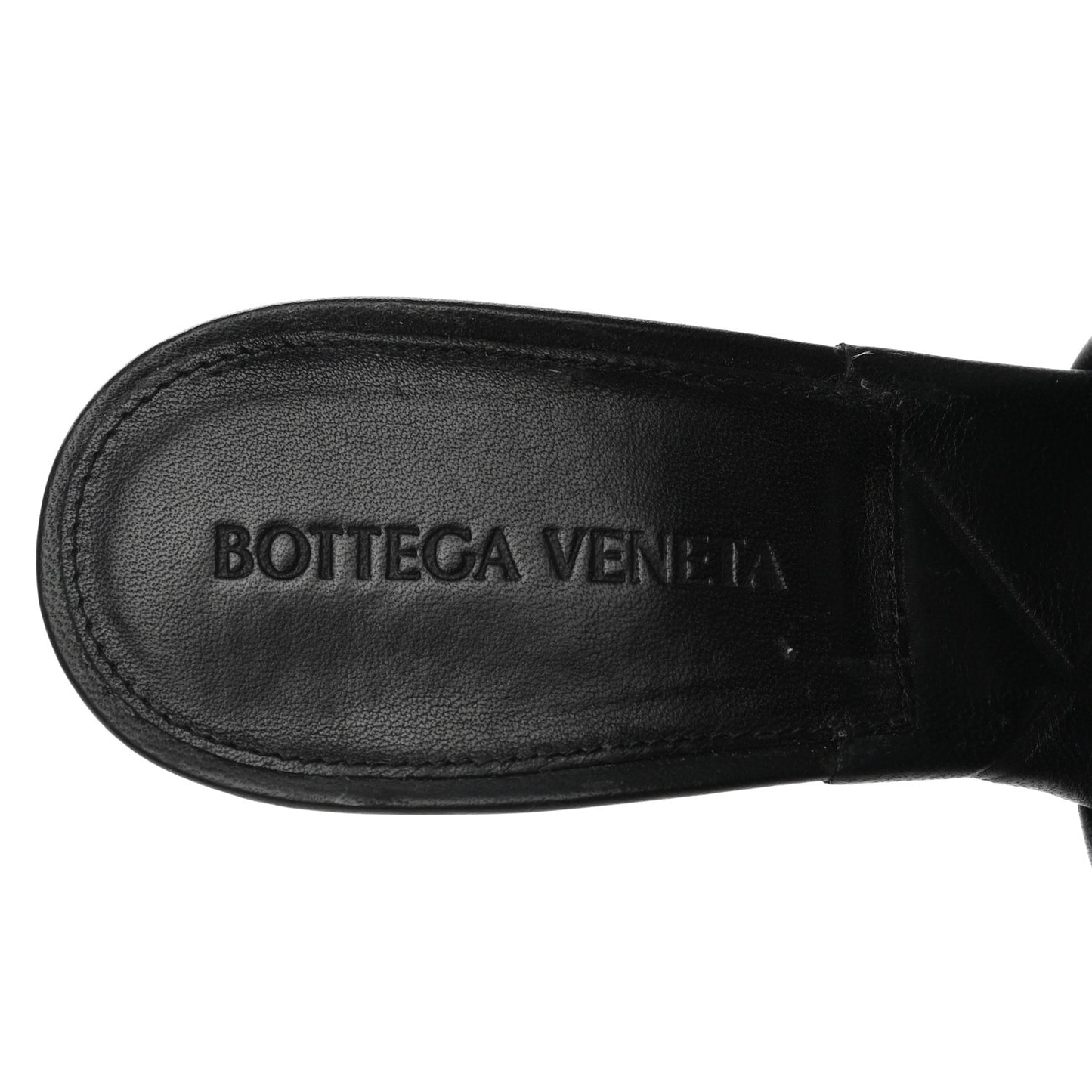 Nappa Quilted Rubber Lido Mule Sandals 36.5 Black