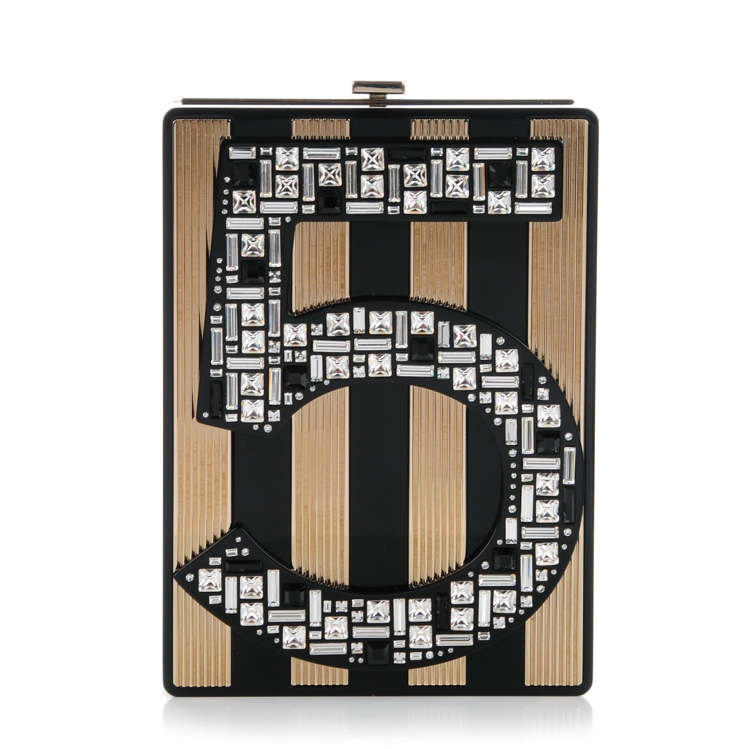 Chanel Plexiglass Strass N°5 Minaudière Black Gold 1 of 7