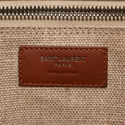 Saint Laurent Linen Calfskin Rive Gauche Tote Brown 6 of 11