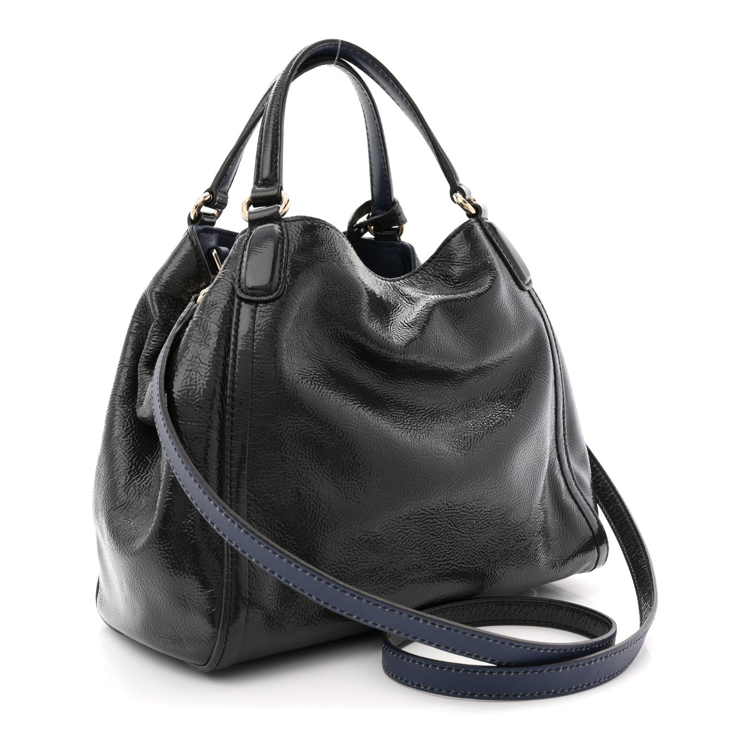 Vernice Naplack Small Soho Shoulder Bag Uniform Blue