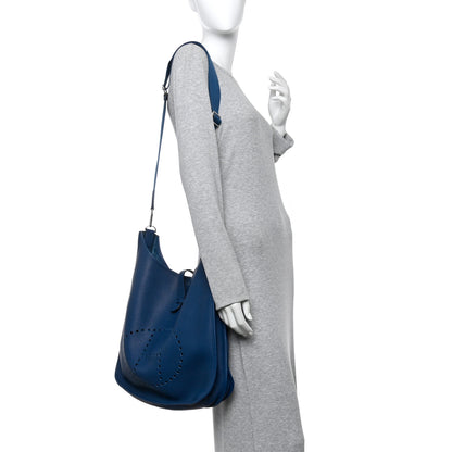 Hermes Taurillon Clemence Evelyne III TGM Bleu Obscur 2 of 12