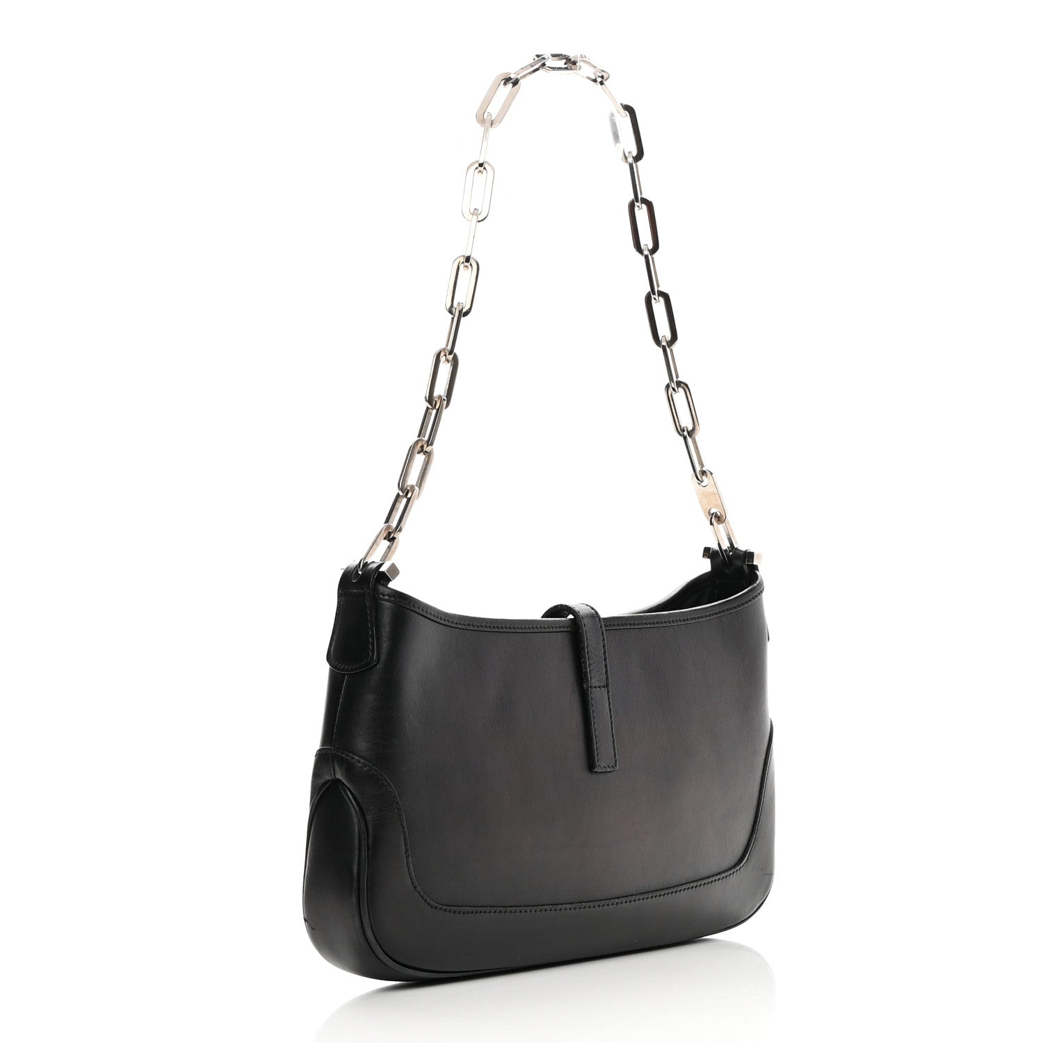 Gucci Calfskin Jackie O Chain Hobo Tan Black 2 of 15