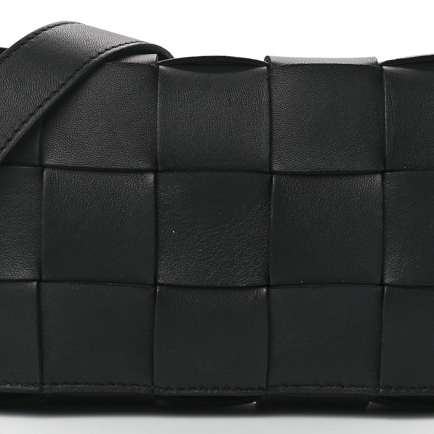 Bottega Veneta Lambskin Maxi Intreccio Small Cassette Crossbody Bag Black 7 of 10