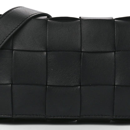 Bottega Veneta Lambskin Maxi Intreccio Small Cassette Crossbody Bag Black 7 of 10