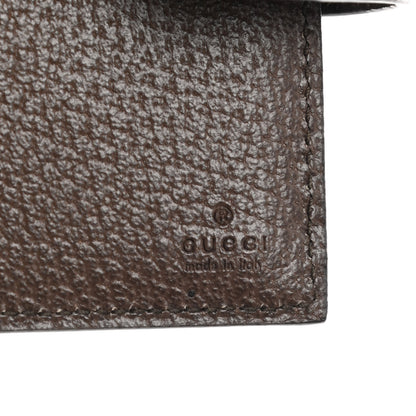 Gucci GG Supreme Monogram Textured Dollar Calfskin Web Ophidia Overlay Zip Around Card Case Wallet Beige Ebony New Acero 7 of 12