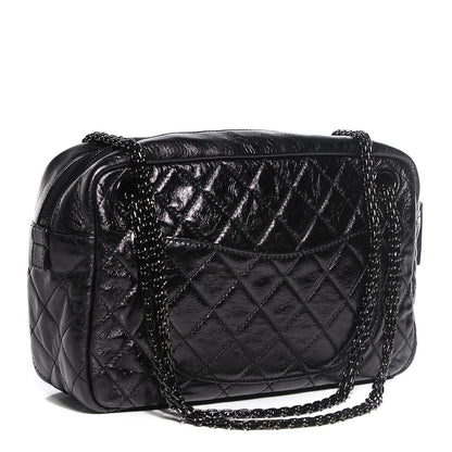 Chanel Metallic Aged Calfskin Quilted Medium Reissue Camera Case Black 3 of 8