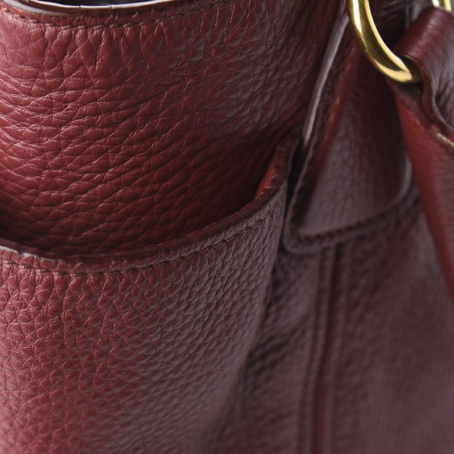 Vitello Daino Side Pocket Tote Rubino