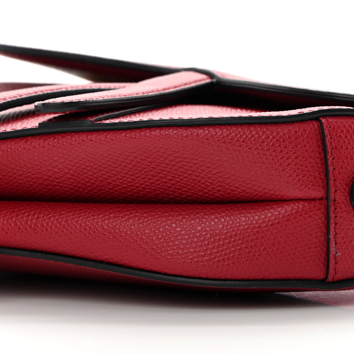 Christian Dior Grained Calfskin Mini Saddle Bag Red 10 of 11