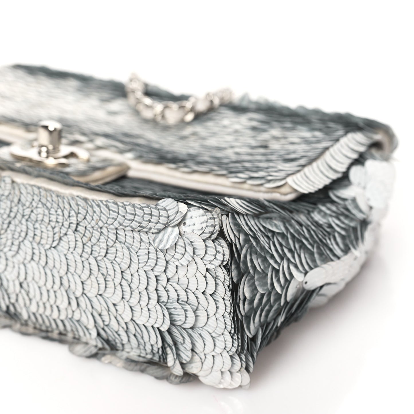 Sequin Paillette Small Flap Grey