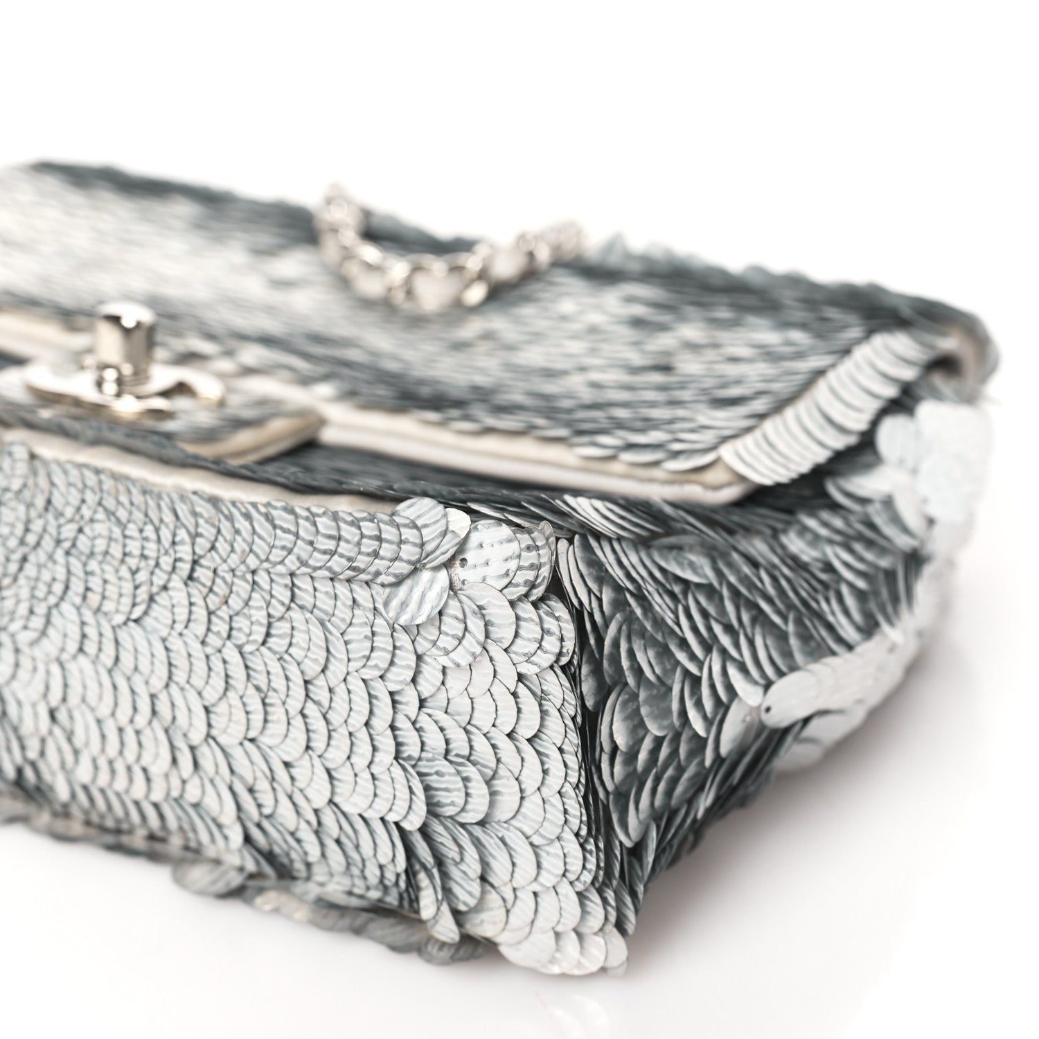 Chanel Sequin Paillette Small Flap Grey 9 of 9