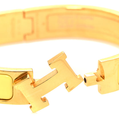 Hermes Enamel Narrow Clic Clac H Bracelet PM Jaune Citron 4 of 5