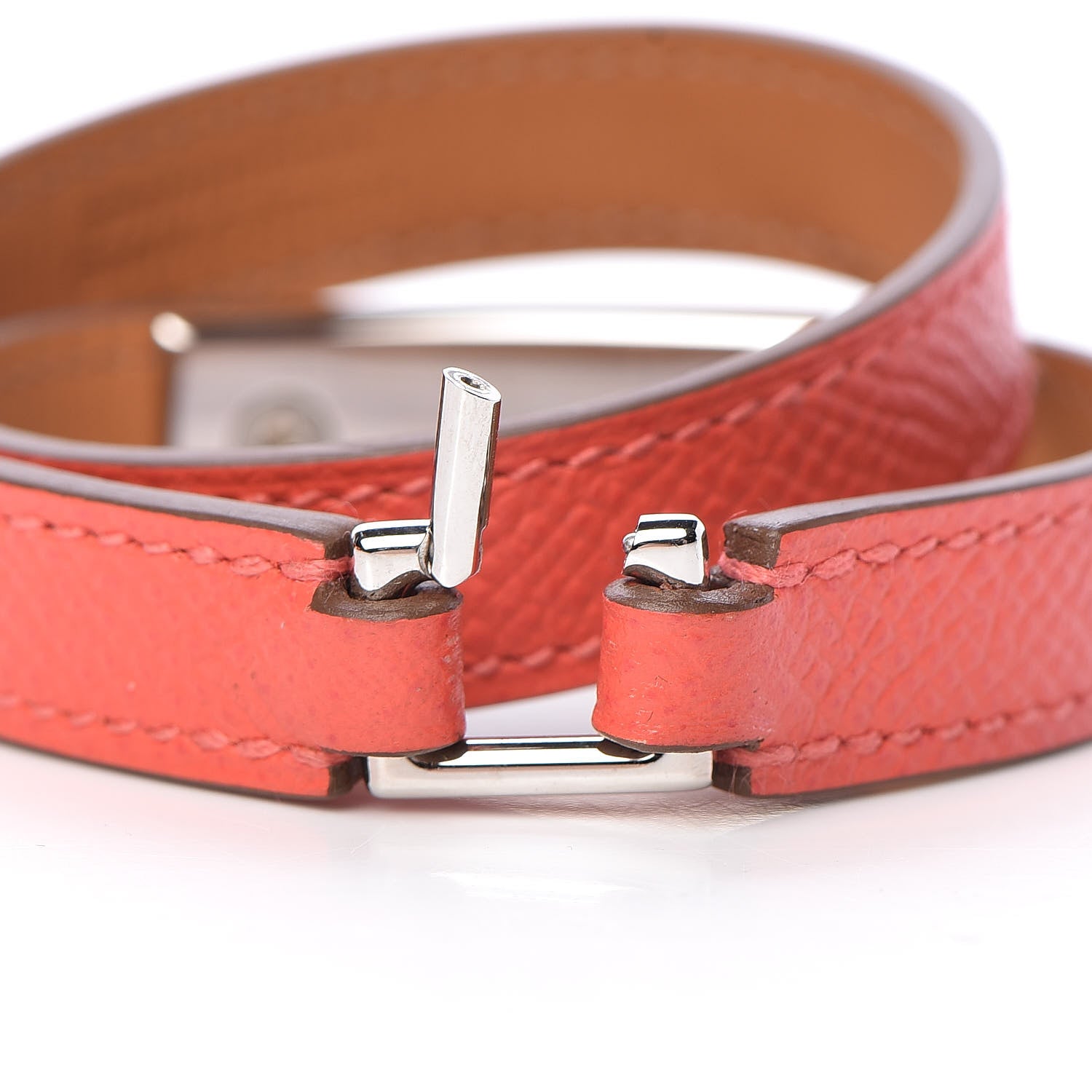 Hermes Epsom Rivale Double Tour Bracelet S Rose Jaipur 6 of 7