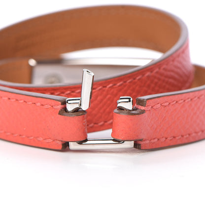 Hermes Epsom Rivale Double Tour Bracelet S Rose Jaipur 6 of 7
