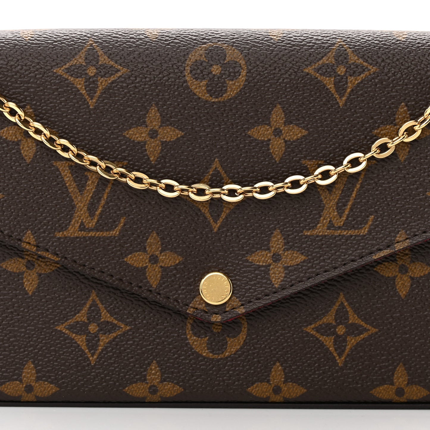 Monogram Pochette Felicie Chain Wallet Fuchsia