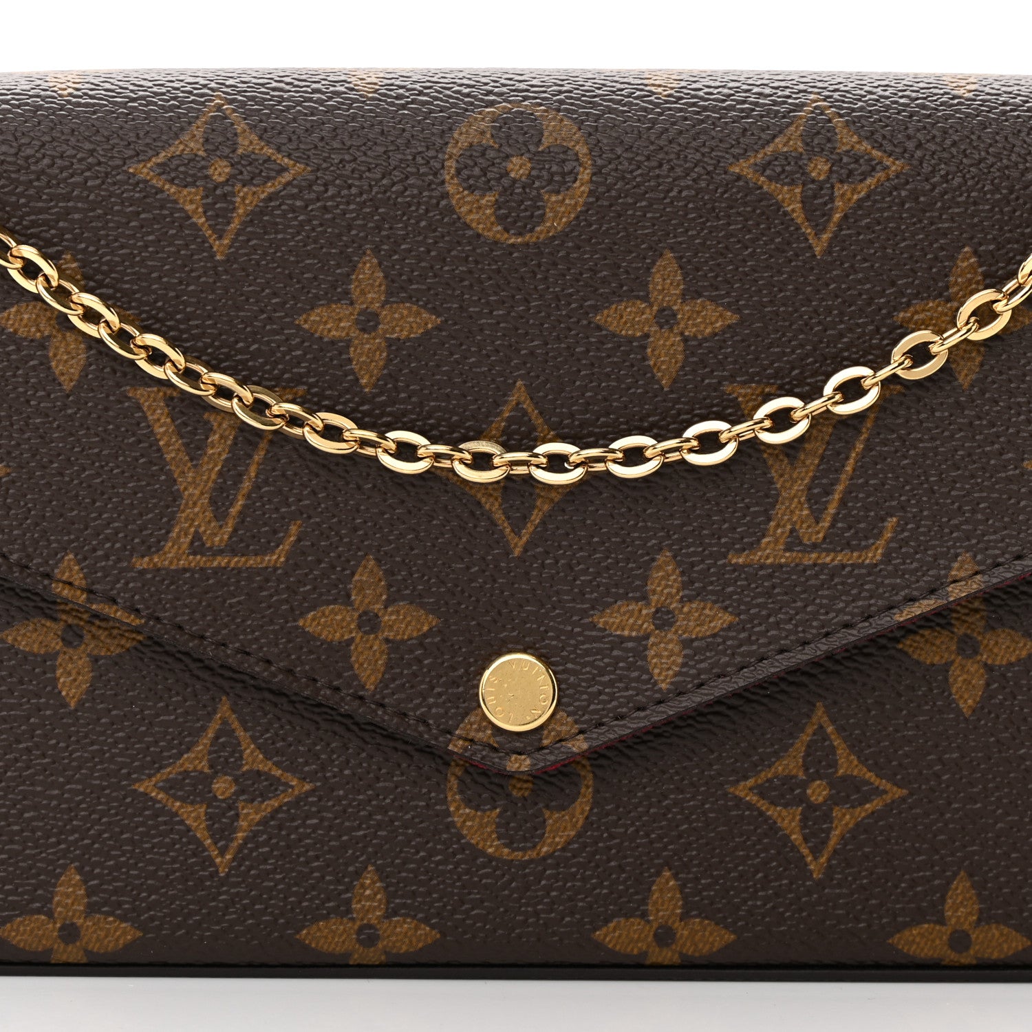 Louis Vuitton Monogram Pochette Felicie Chain Wallet Fuchsia 8 of 14