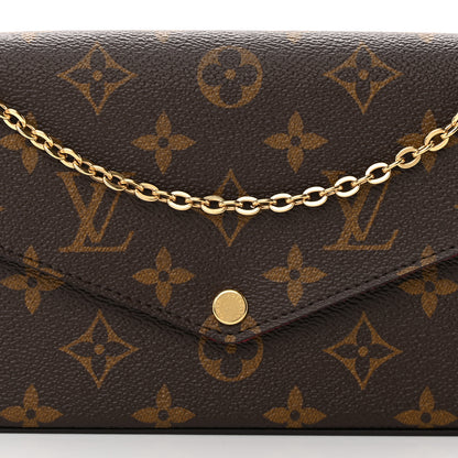 Louis Vuitton Monogram Pochette Felicie Chain Wallet Fuchsia 8 of 14