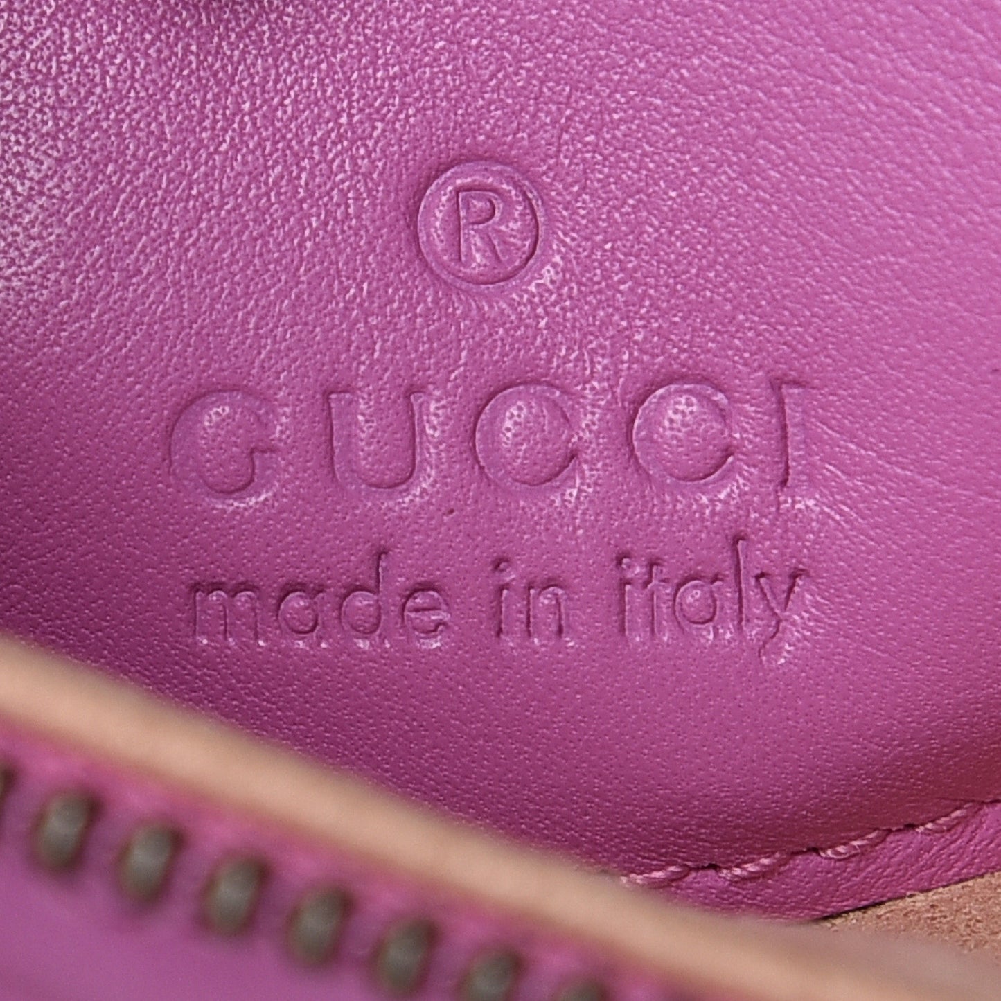 Calfskin Matelasse Mini GG Marmont Chain Bag Candy Mousse