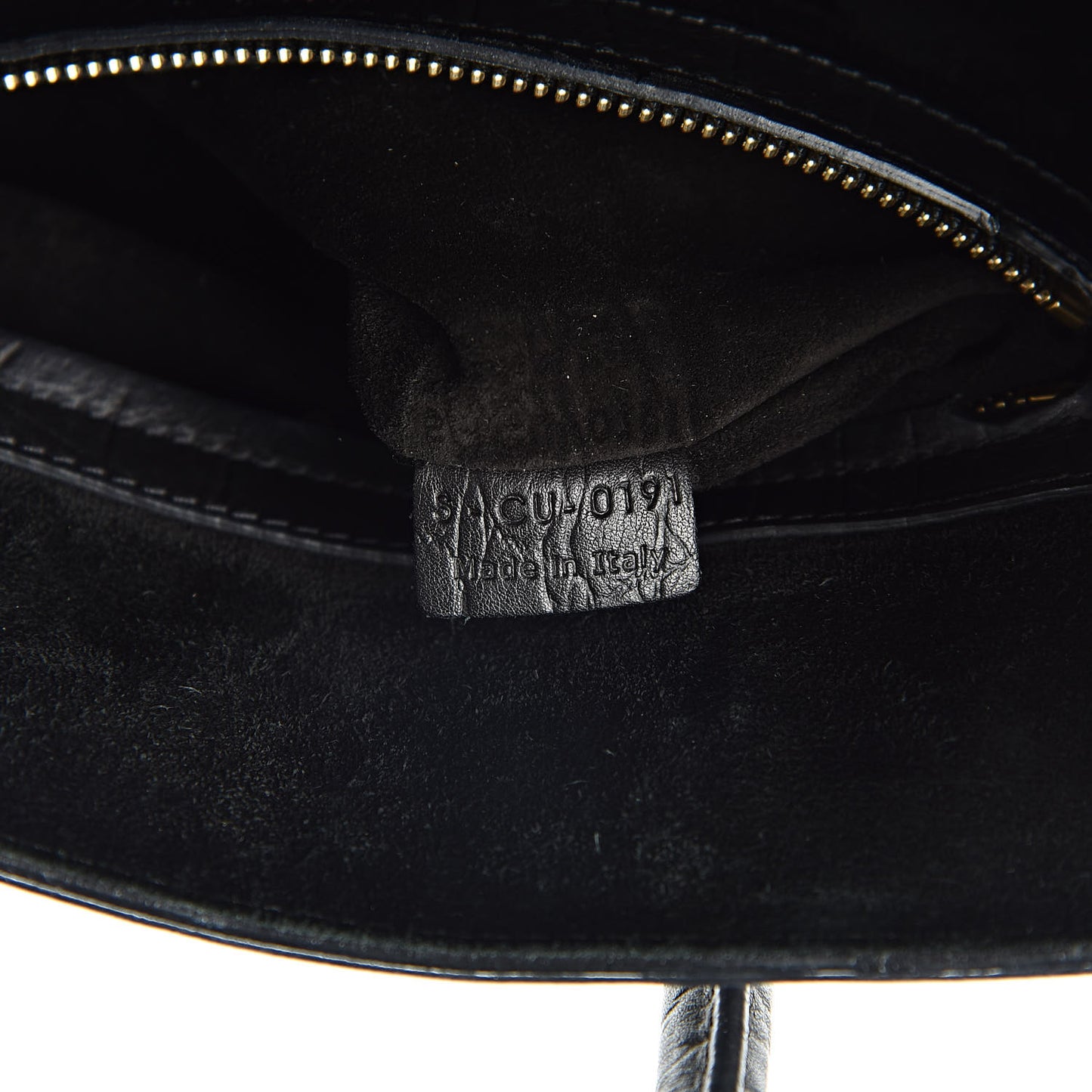 Crocodile Embossed Calfskin Medium Phantom Luggage Black