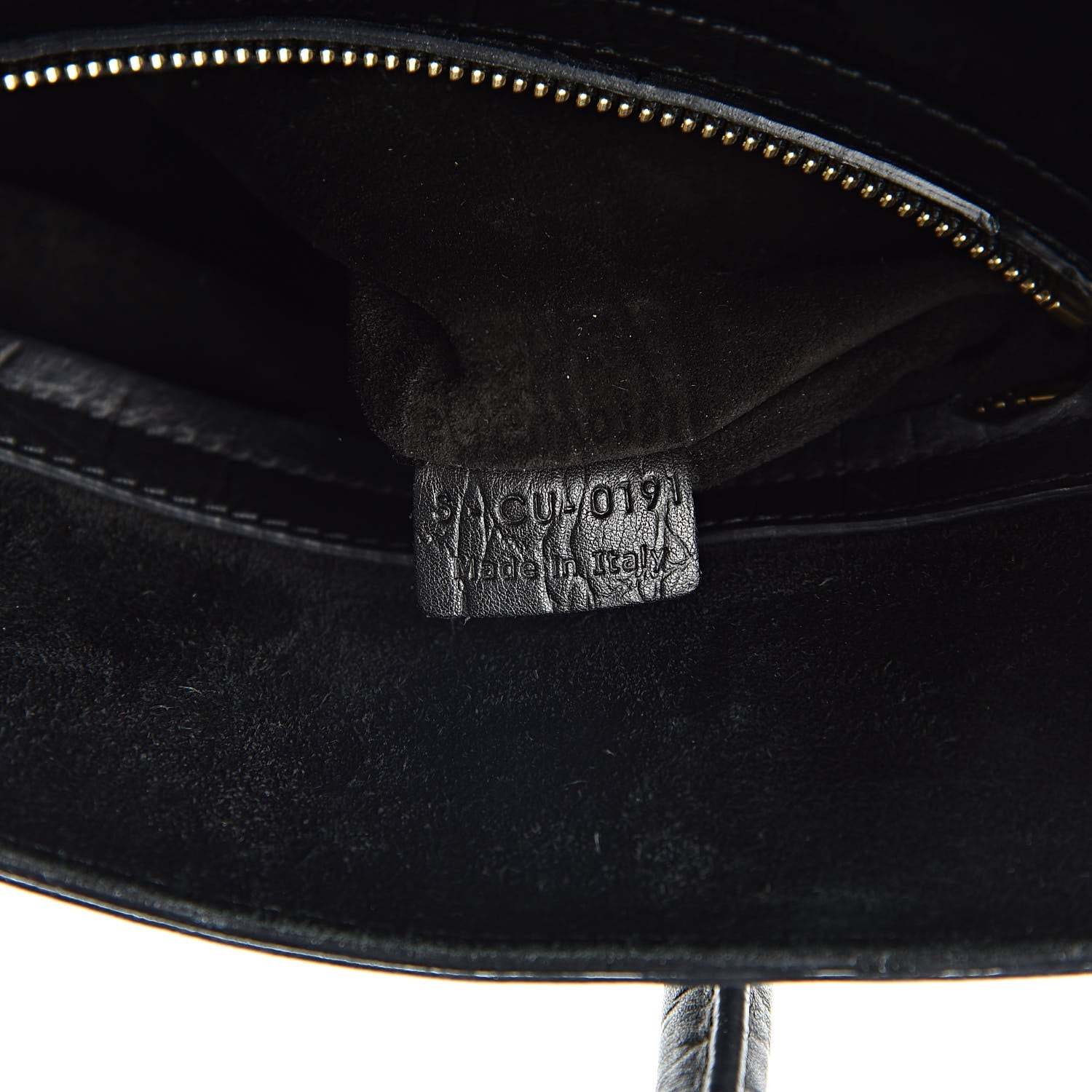 Celine Crocodile Embossed Calfskin Medium Phantom Luggage Black 8 of 15