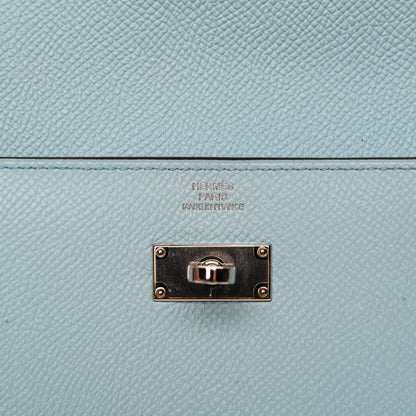 Hermes Epsom Kelly Longue Wallet Bleu Zephyr 6 of 16