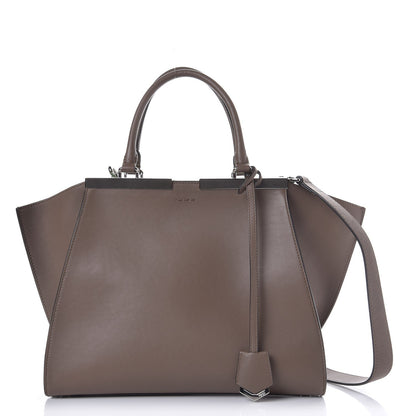Fendi Vitello Dolce Shiny Nappa Petite 3Jours Tote Marrone Verde Acqua 1 of 8