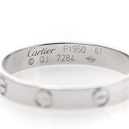 Cartier Platinum 3.5mm LOVE Wedding Band Ring 61 9.5 4 of 4