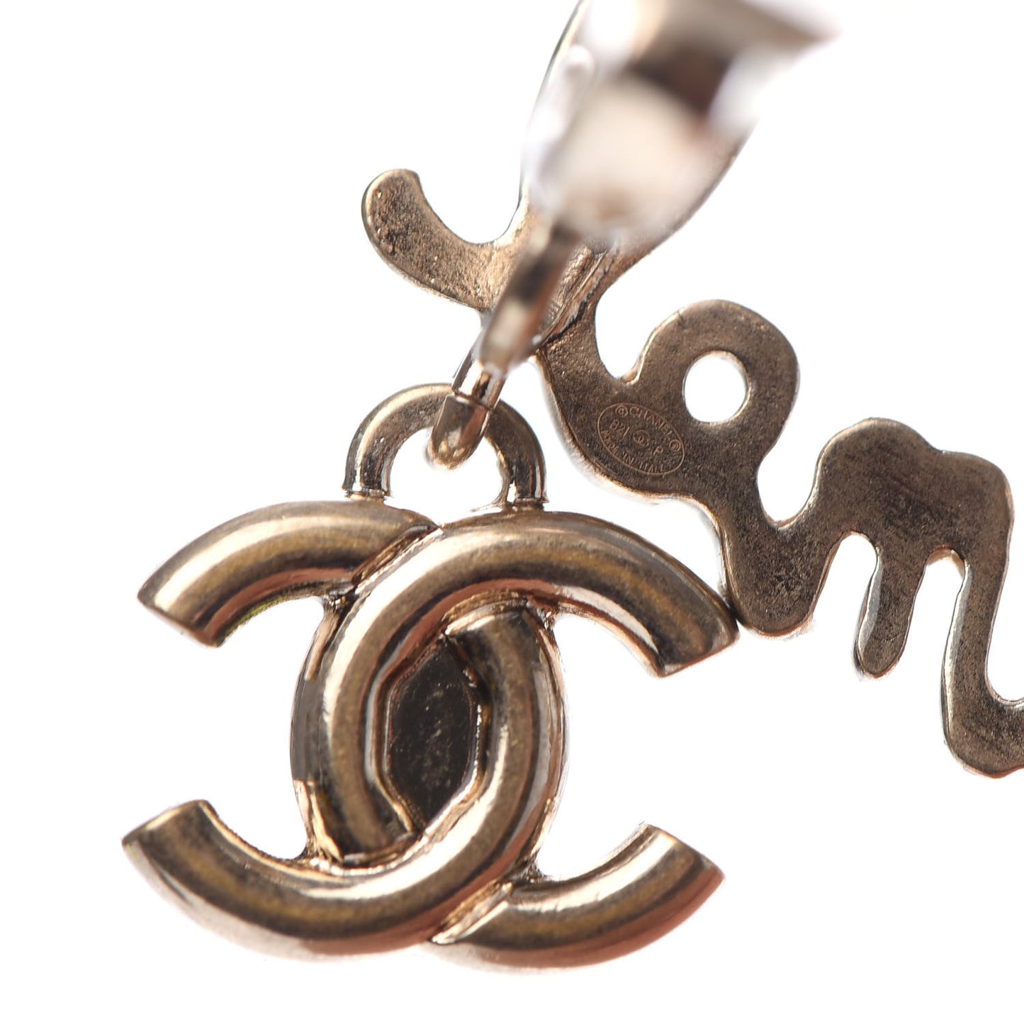 Metal Logo CC Turnlock Clip On Earrings Gold