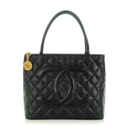 Chanel Caviar Quilted Medallion Tote Navy 1 of 7