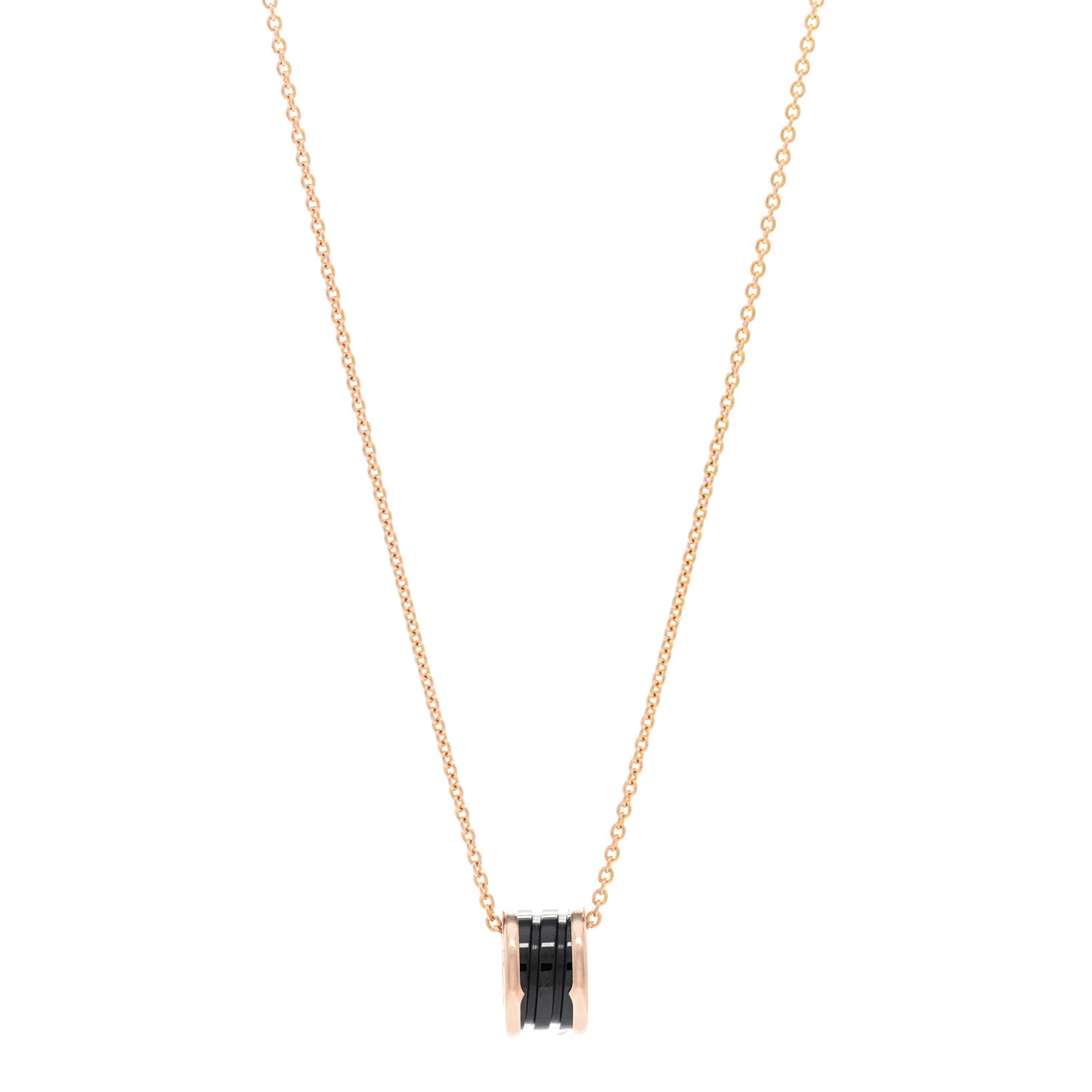 18K Rose Gold Black Ceramic B.Zero1 Pendant Necklace