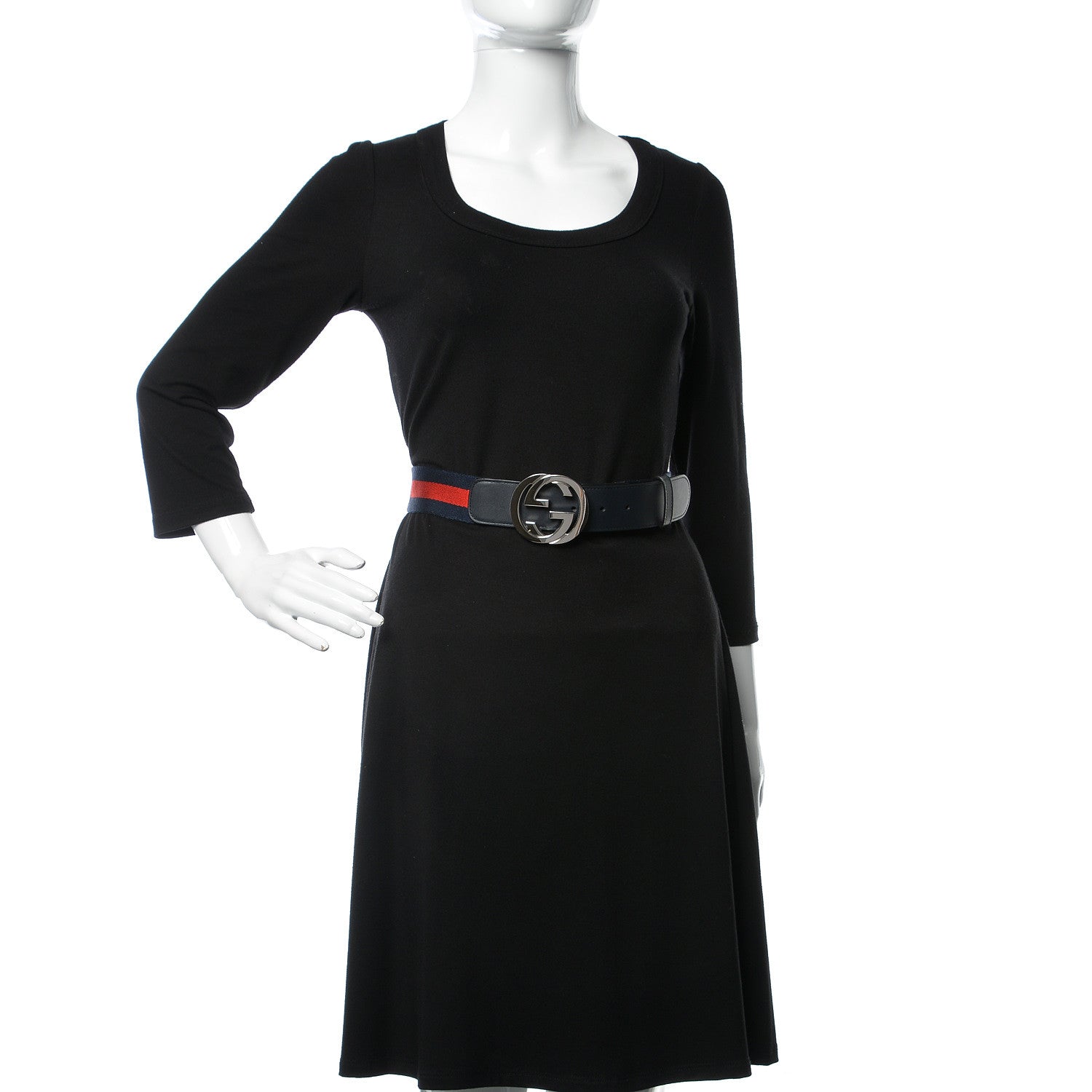 Gucci Canvas Web Interlocking G Belt 85 34 Navy 2 of 6