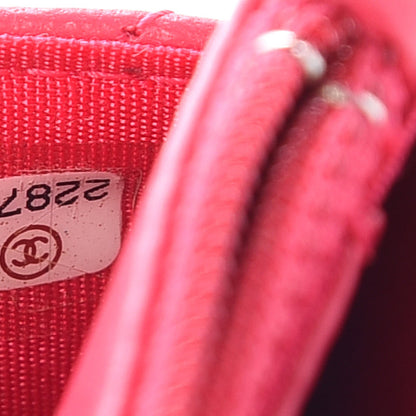 Chanel Lambskin Quilted Boy Wallet On Chain WOC Fuchsia 7 of 9