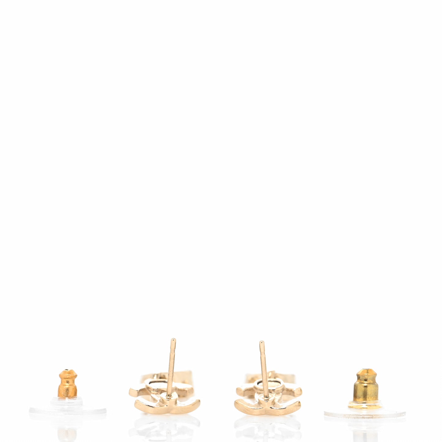 Crystal CC Tear Drop Earrings Gold