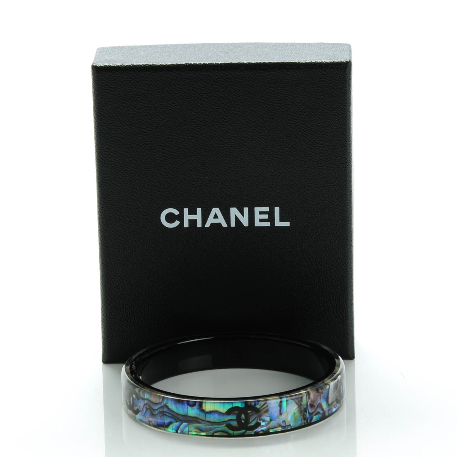Chanel Resin Mother Of Pearl CC Bangle 5 of 5