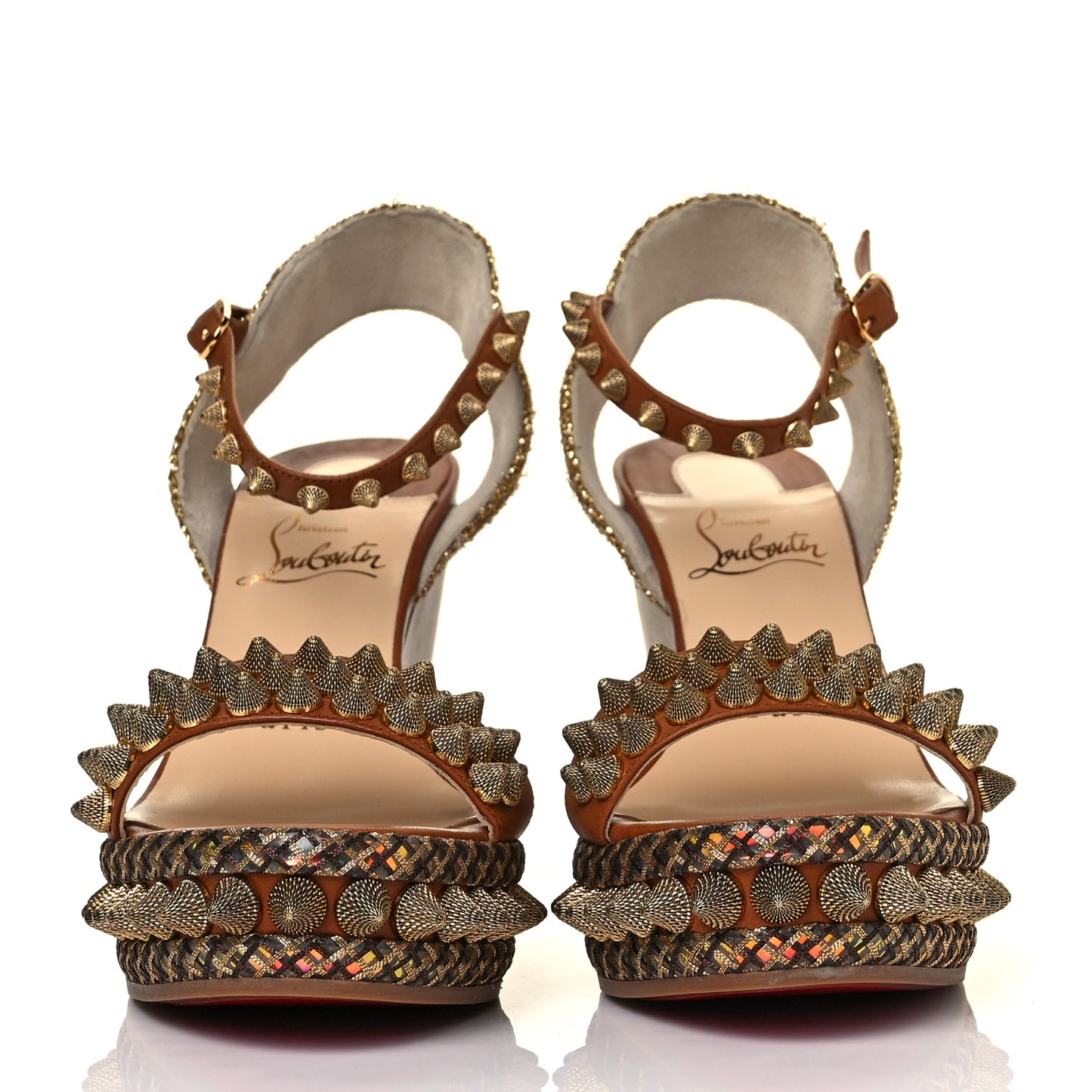 Calfskin Cordorella 110 Wedge Sandals 36 Version Cuoio