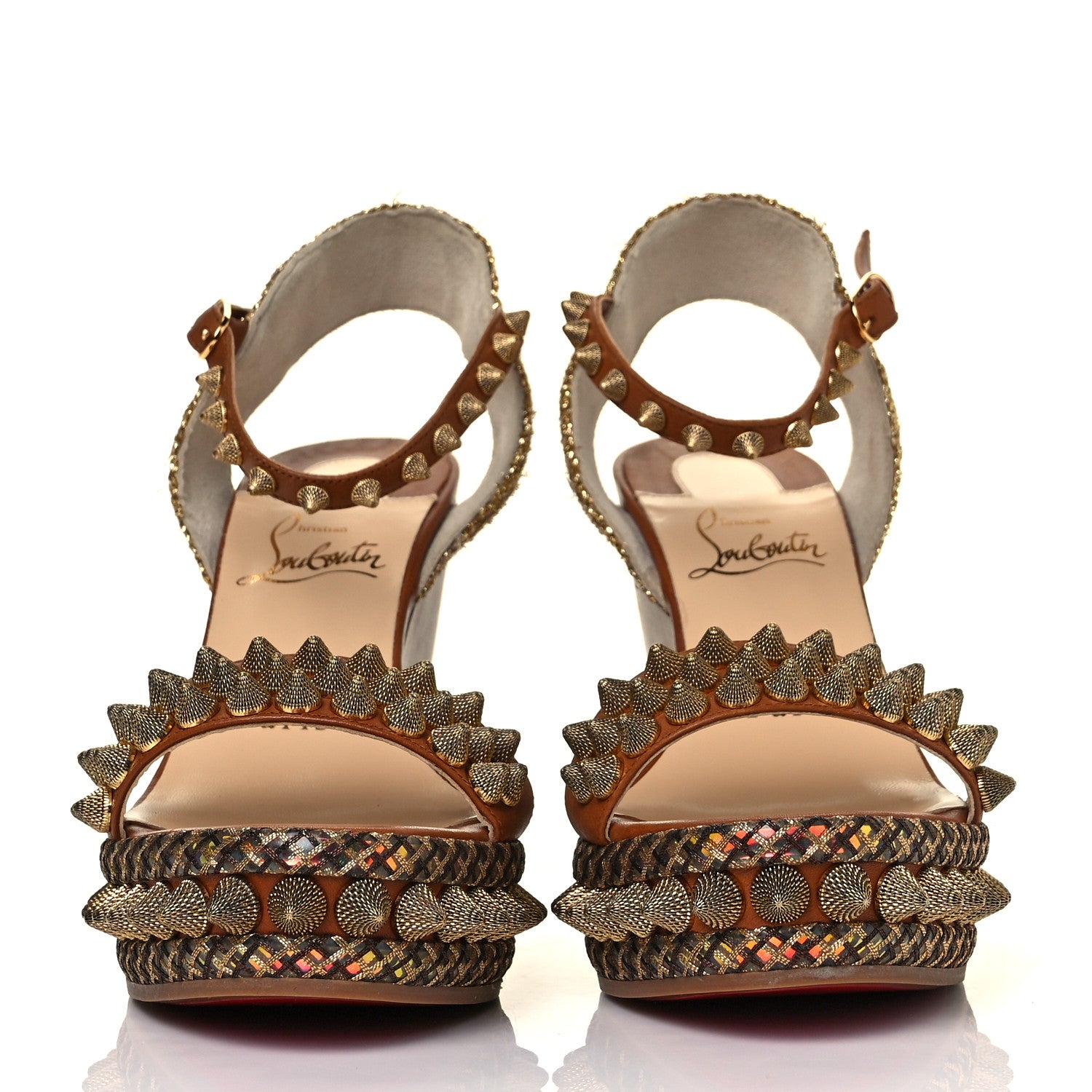 Christian Louboutin Calfskin Cordorella 110 Wedge Sandals 36 Version Cuoio 2 of 8