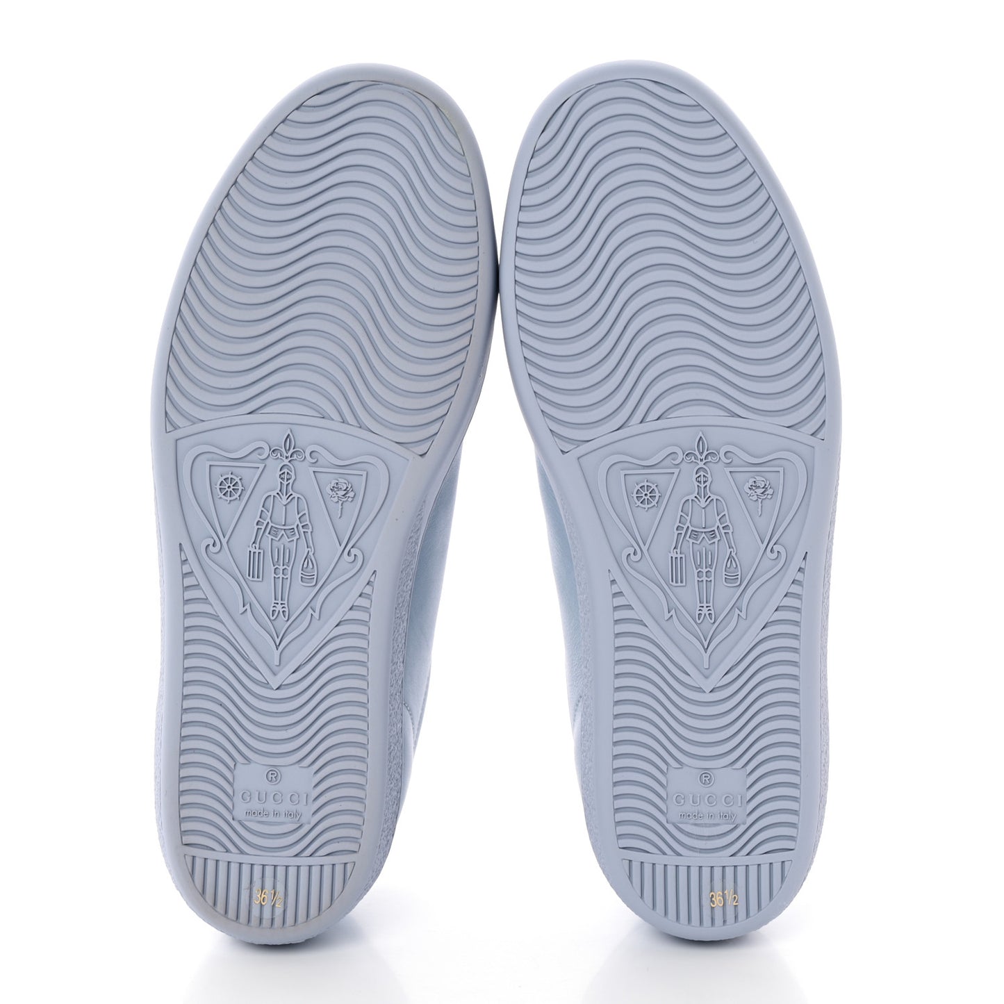 Calfskin Interlocking G Perforated Womens Ace Sneakers 36.5 Porcelain Light Blue Zaffiro