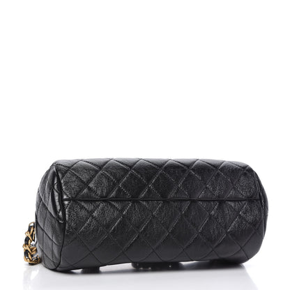 Chanel Shiny Lambskin Quilted Fashion Therapy Bowling Bag Black 4 of 10