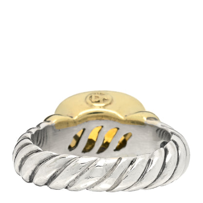 David Yurman Sterling Silver 14K Yellow Gold Citrine 10mm Noblesse Ring 49 5 2 of 3