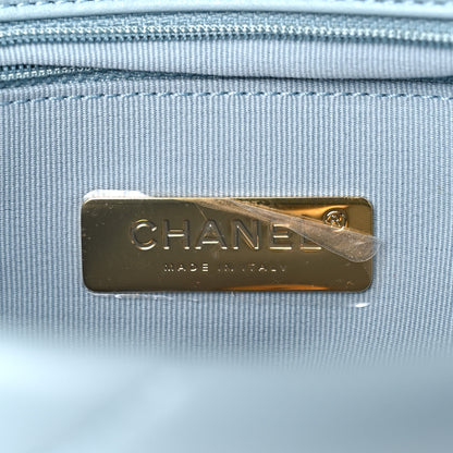 Chanel Lambskin Quilted Medium Chanel 19 Flap Light Blue 8 of 10