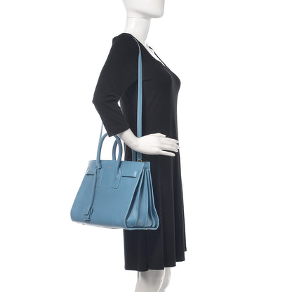 Saint Laurent Grained Calfskin Small Sac De Jour Light Blue 2 of 9