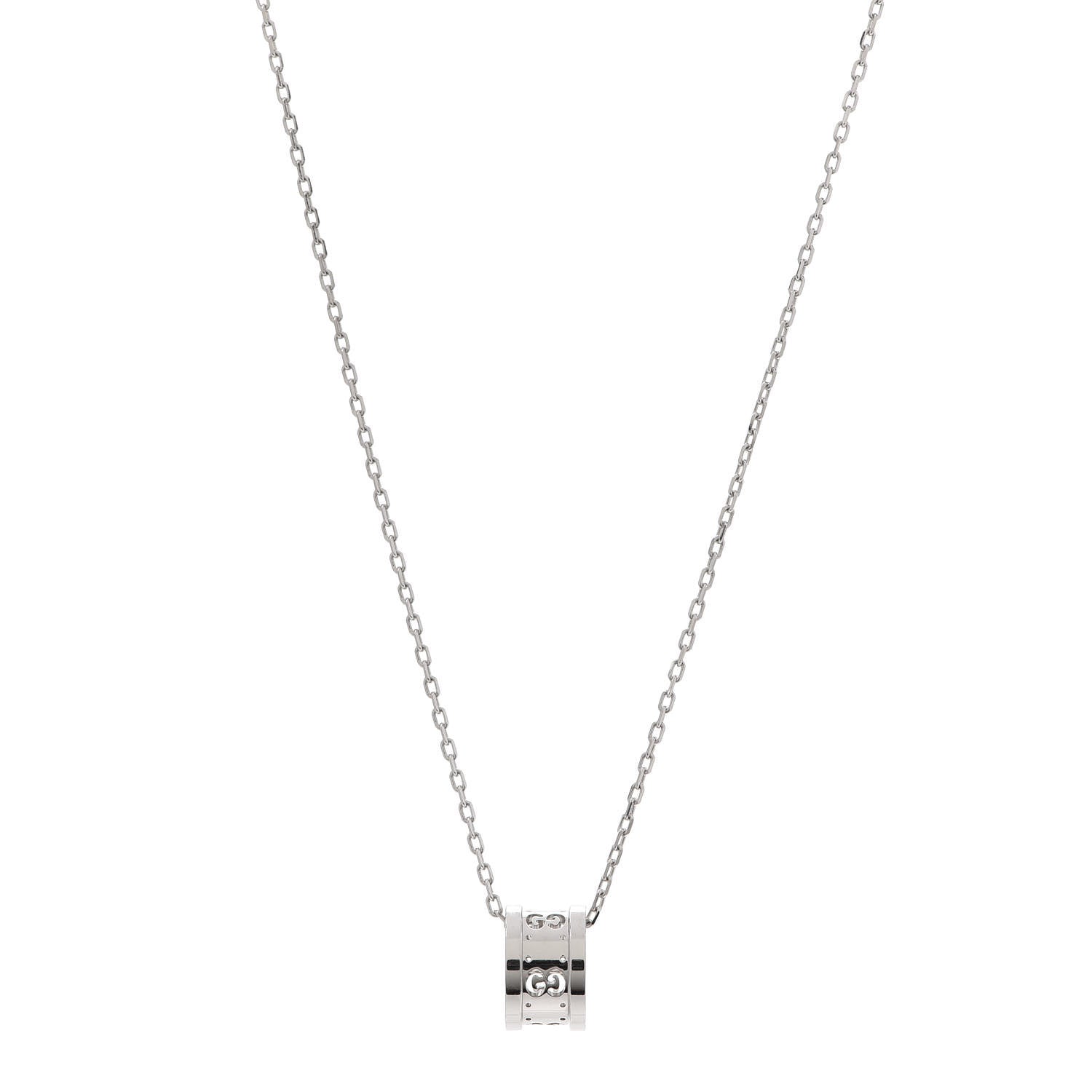 Gucci 18K White Gold Icon Twirl Pendant Necklace 1 of 6