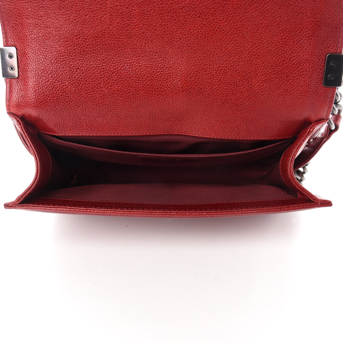Caviar Quilted Medium Boy Flap Red